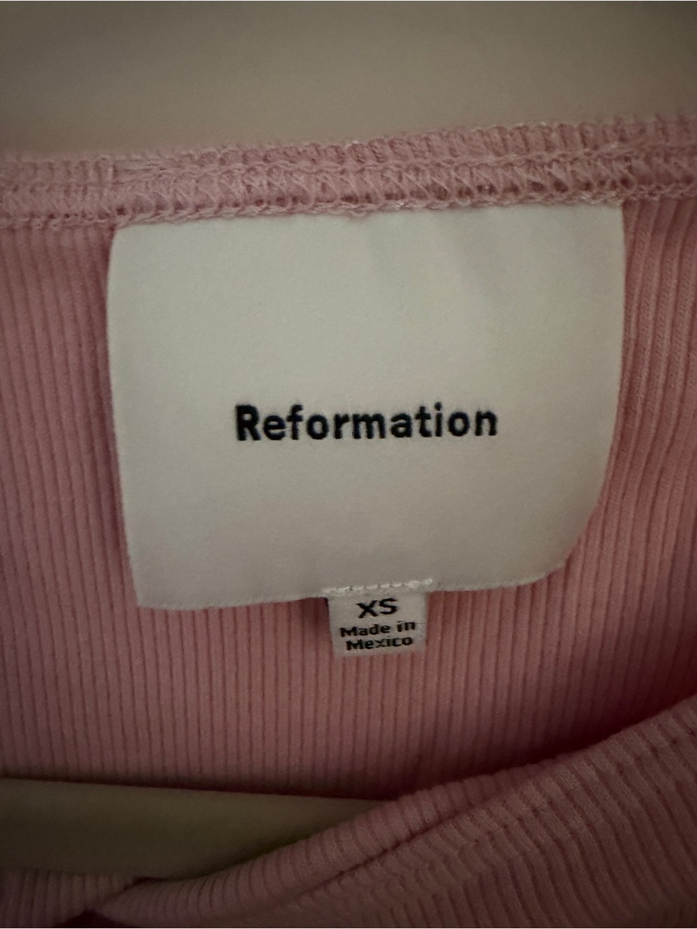 Reformation Pink Ribbed Side-Button Tank - Picture 3 of 4